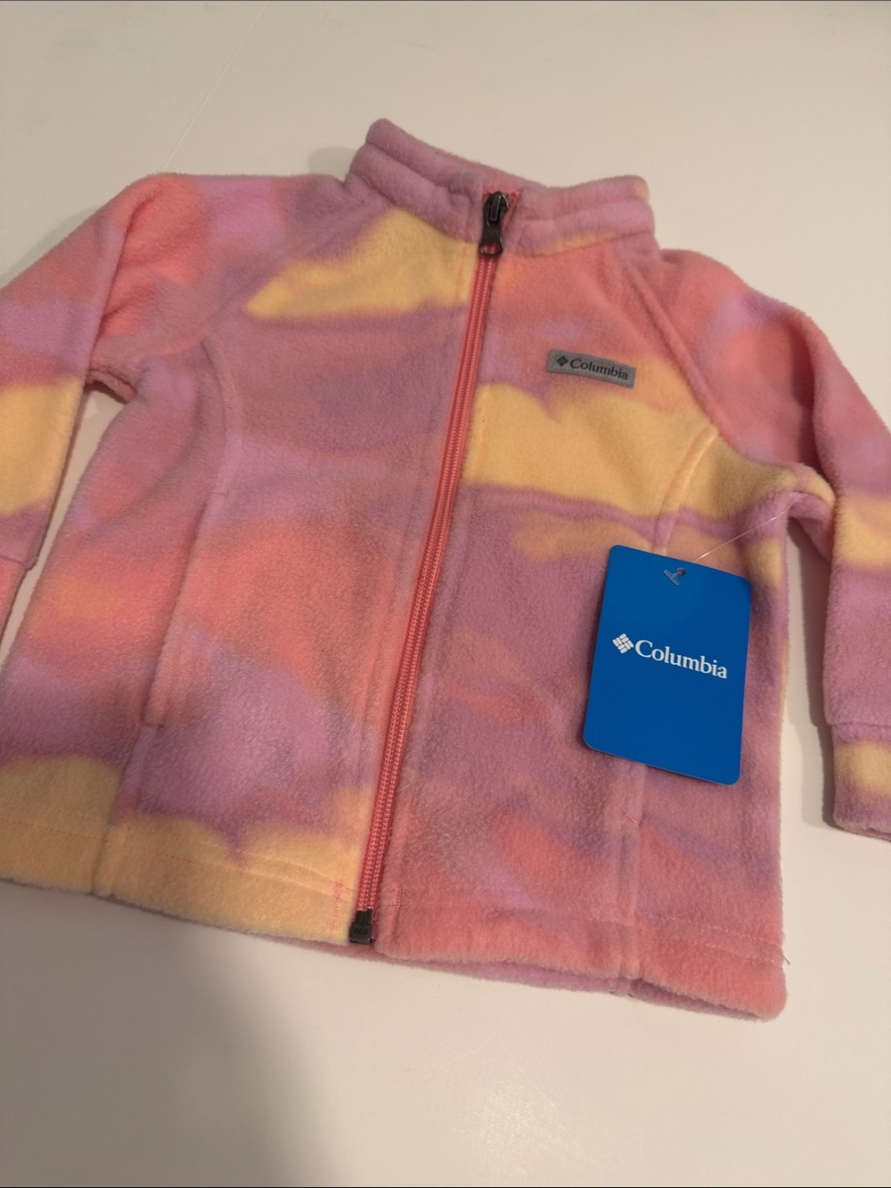 Columbia Kids Multi-Color Tie-Dye Fleece Jacket - Pink & Yellow